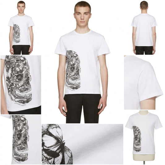 Alexander McQueen Butterfly Skull Print Organic Cotton T-Shirt