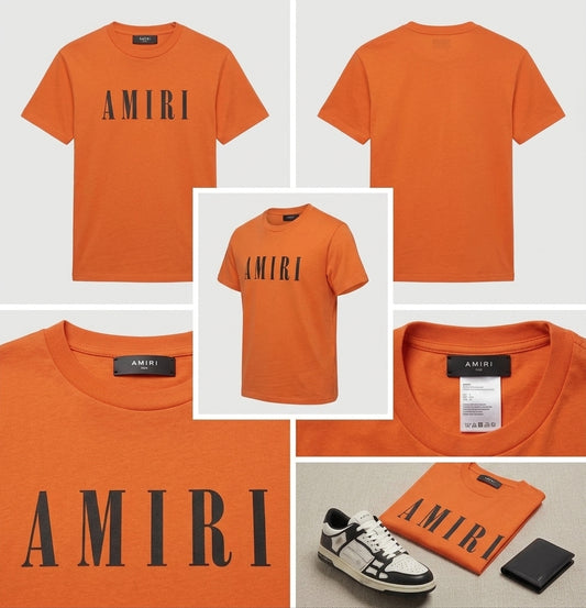 AMIRI Men's Orange Graphic Logo T-Shirt
