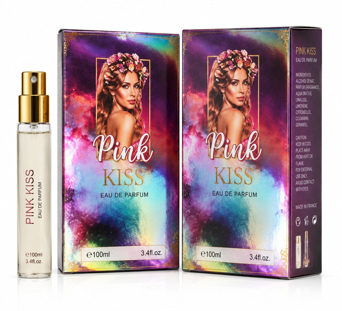 Pink Kiss Eau de Parfum 100ml / 3.4 fl oz – Floral Fragrance for Women
