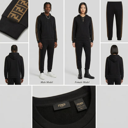 Fendi Felpa Logo-Trim Pullover Hoodie