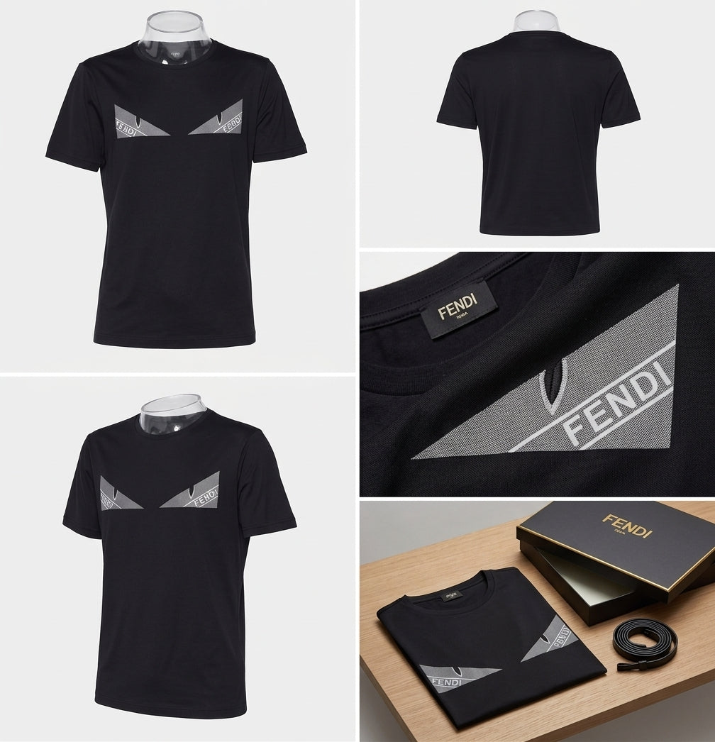 Fendi Monster Eye Graphic Logo T-Shirt – Black