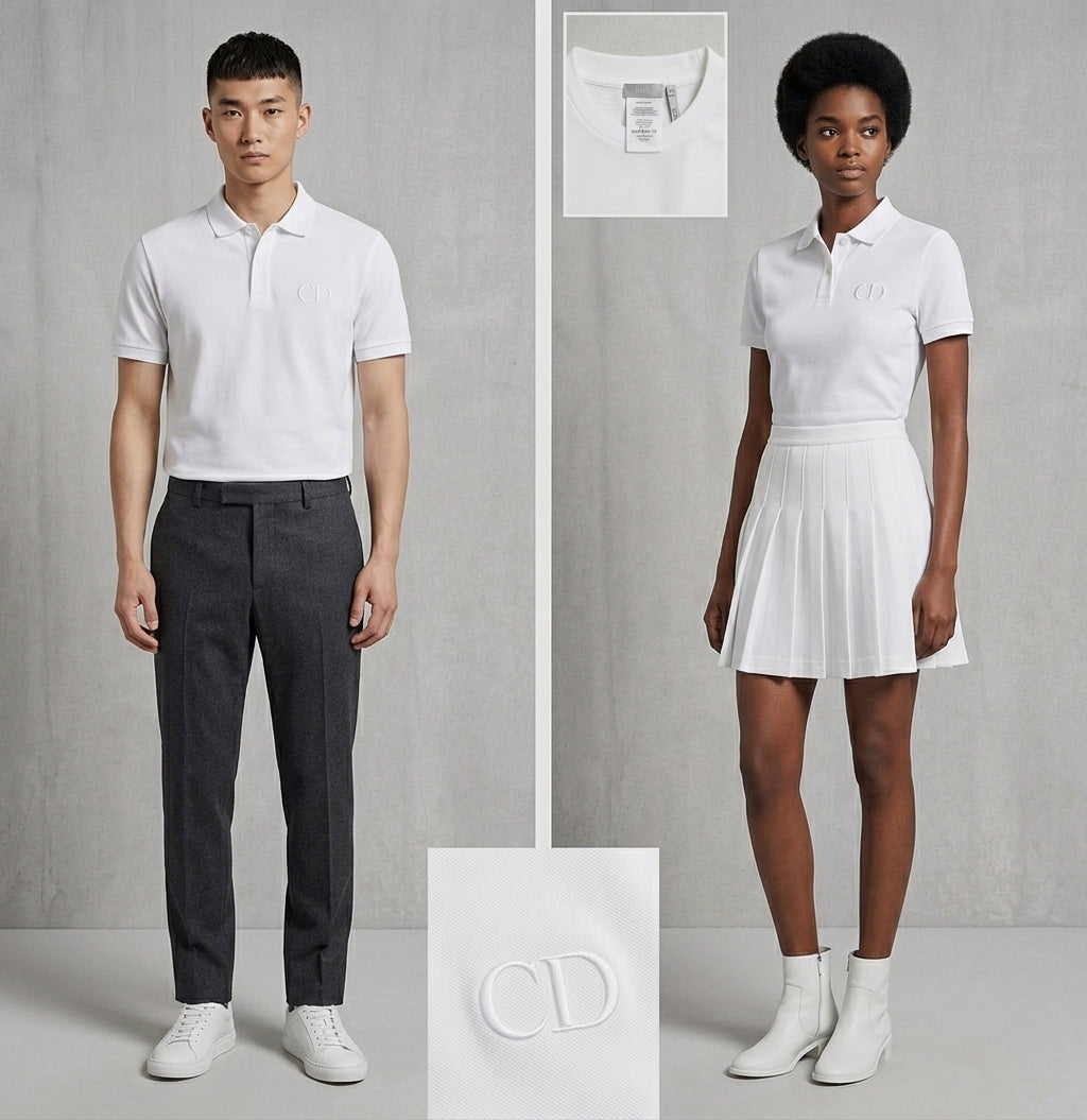 Dior Essentials CD Icon Polo Shirt – White Cotton Piqué