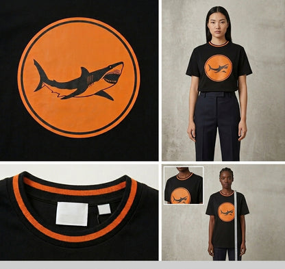 Burberry Black Oversized Shark Graphic T-Shirt – Men's