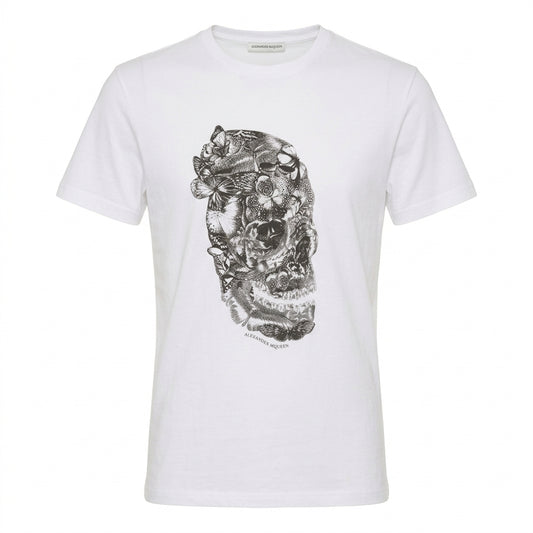 Alexander McQueen Butterfly Skull Print Organic Cotton T-Shirt