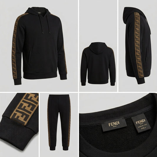 Fendi Felpa Logo-Trim Pullover Hoodie