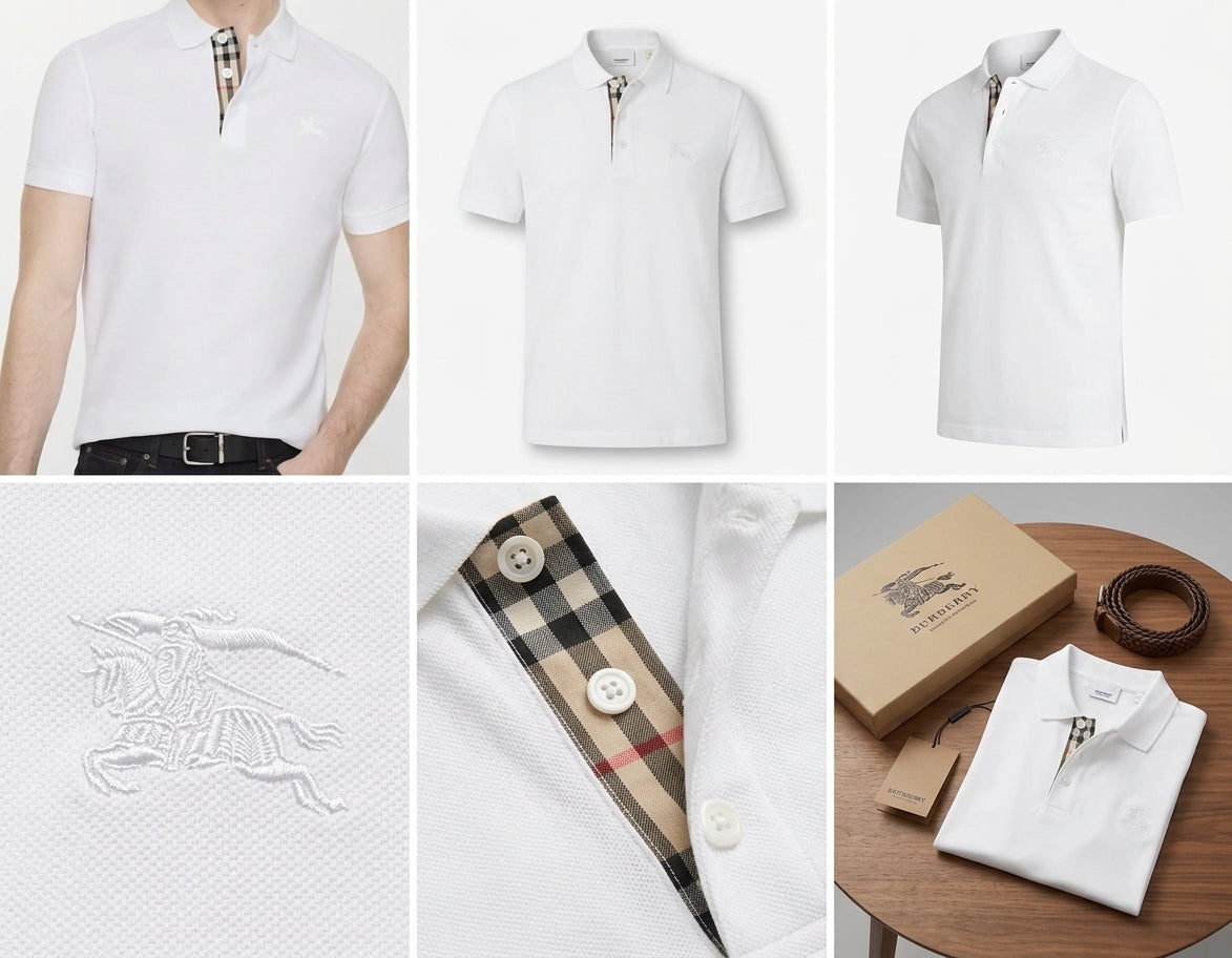 Burberry Men's Vintage Polo Shirt Oxford White – NWT 100% Authentic