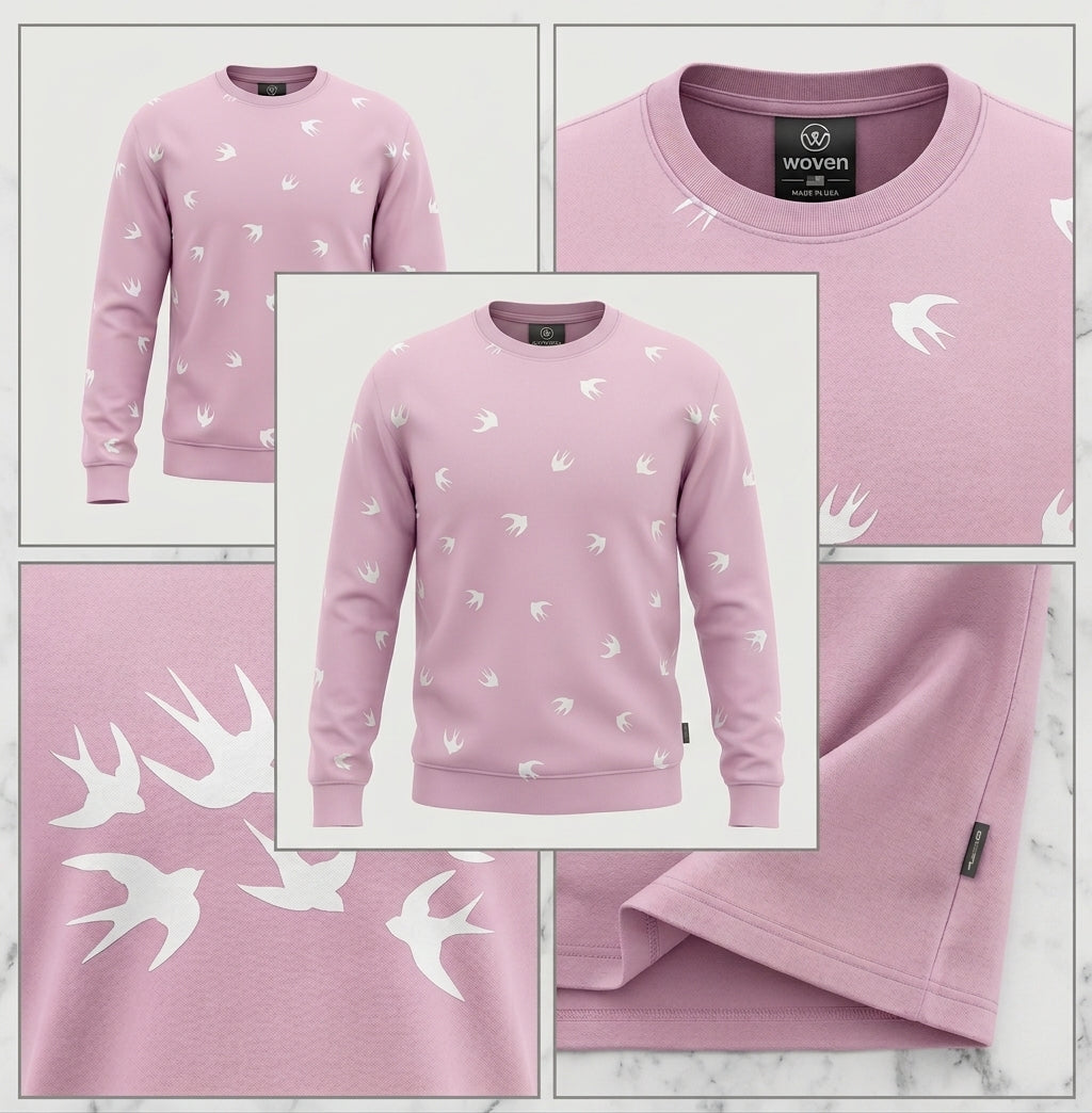 McQ Alexander McQueen Swallow-Print Cotton Sweatshirt