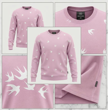 McQ Alexander McQueen Swallow-Print Cotton Sweatshirt