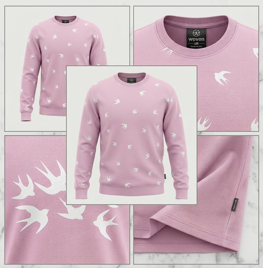 McQ Alexander McQueen Swallow-Print Cotton Sweatshirt