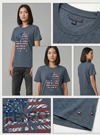 Kenzo American Flag Firework Graphic Print T-Shirt - Pre-Loved