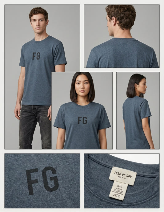 Fear of God Oversized FG Logo Graphic Print T-Shirt
