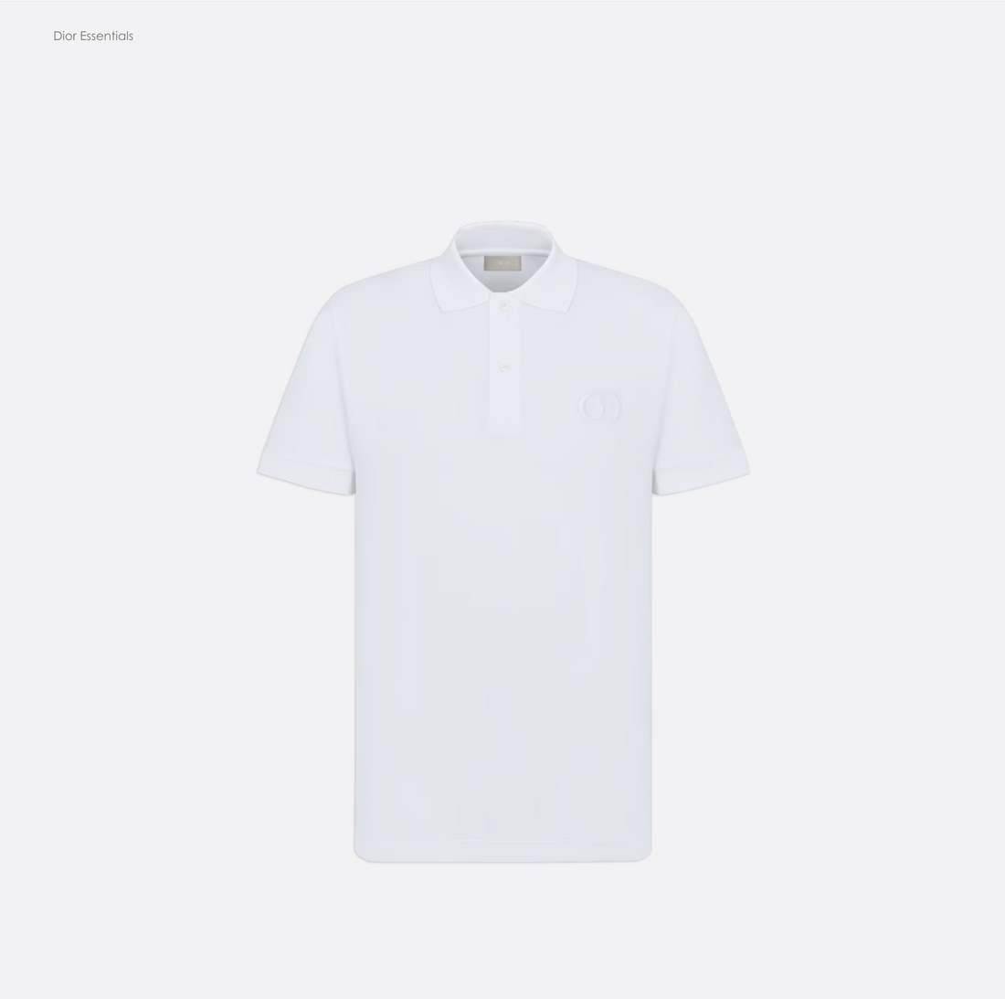 Essentials CD Icon Polo Shirt White Cotton Piqué Size