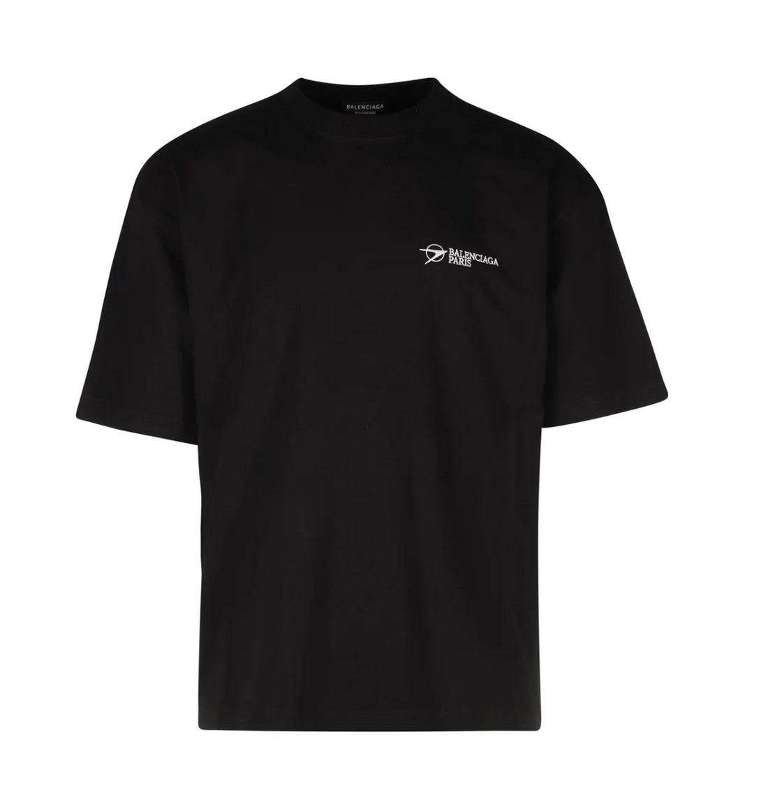 Logo Airline Embroidery Oversized Black T-Shirt